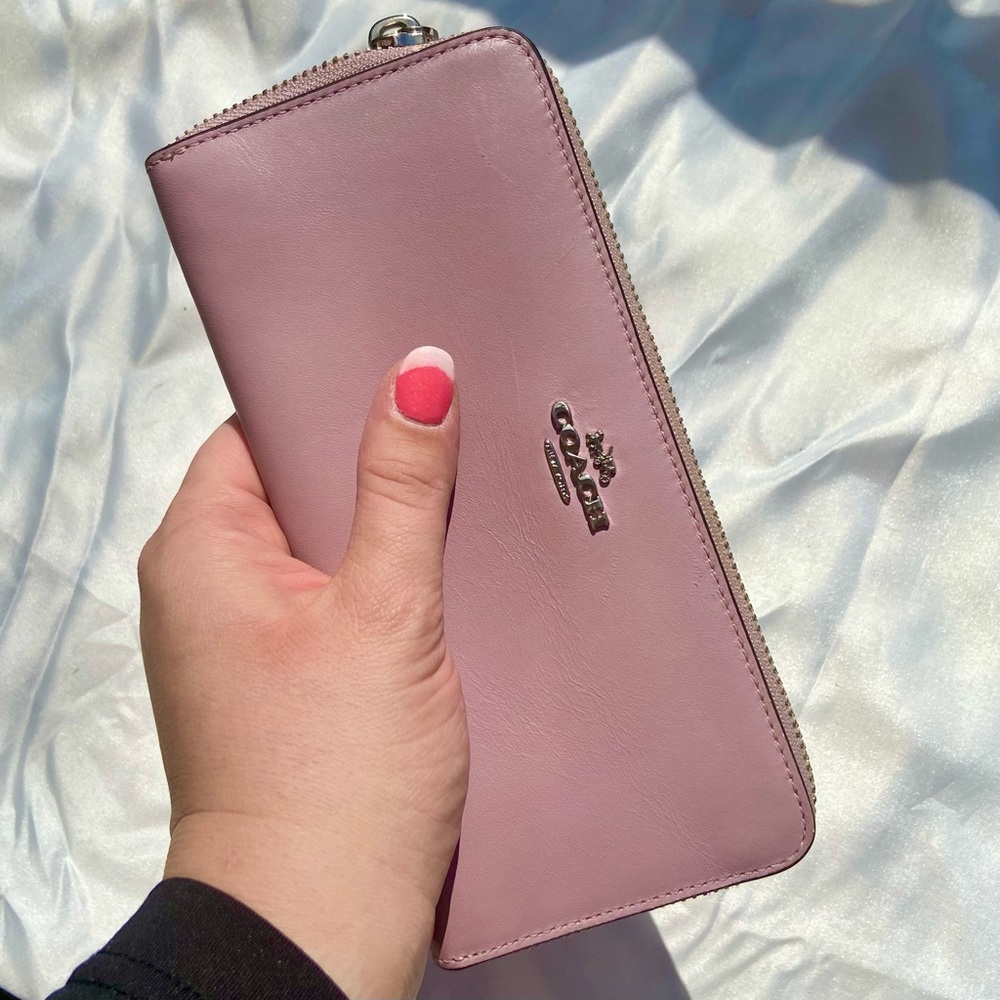 Coach Slim Accordion Zip Wallet in Ice Purple